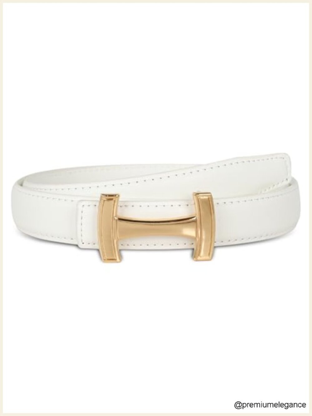 Elegant Women's Dress Belt with Detachable Gold Buckle, Soft Leather Waist Belt